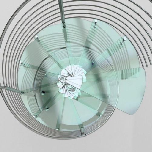 Scale a chiocciola trasparenti in vetro Scale a chiocciola trasparenti in vetro